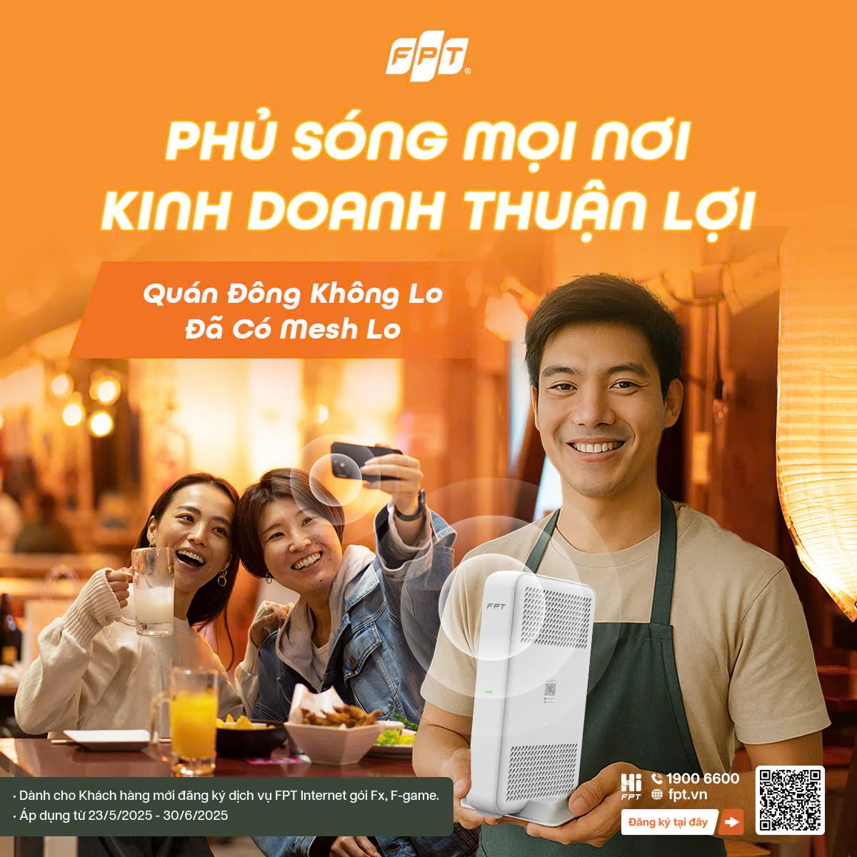 Lắp Wifi FPT – Tăng vùng phủ sóng, kinh doanh suôn sẻ với Mesh WiFi tặng kèm